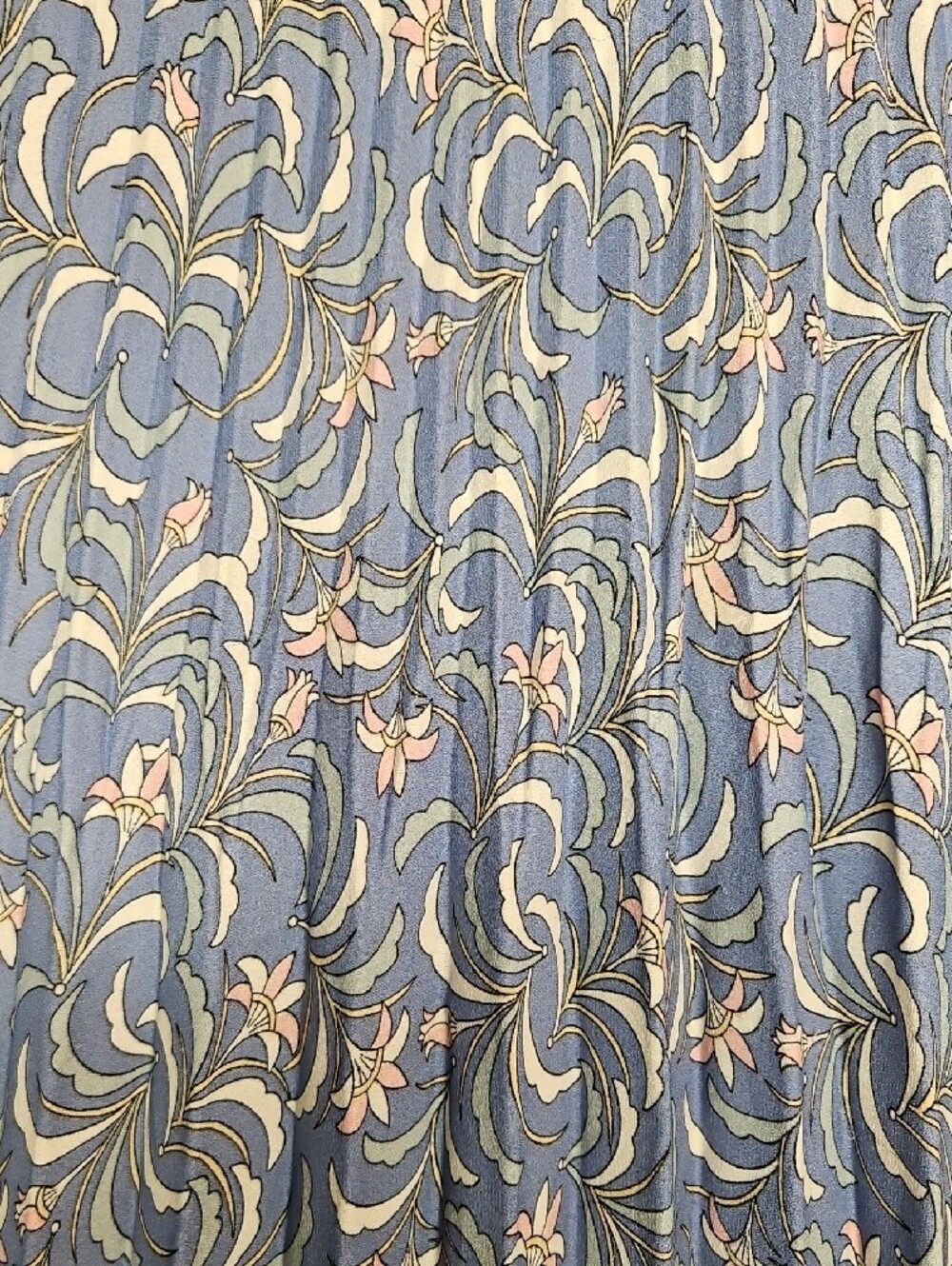 Max Studio Blue Floral Pleated Midi Skirt - Picture 2 of 6